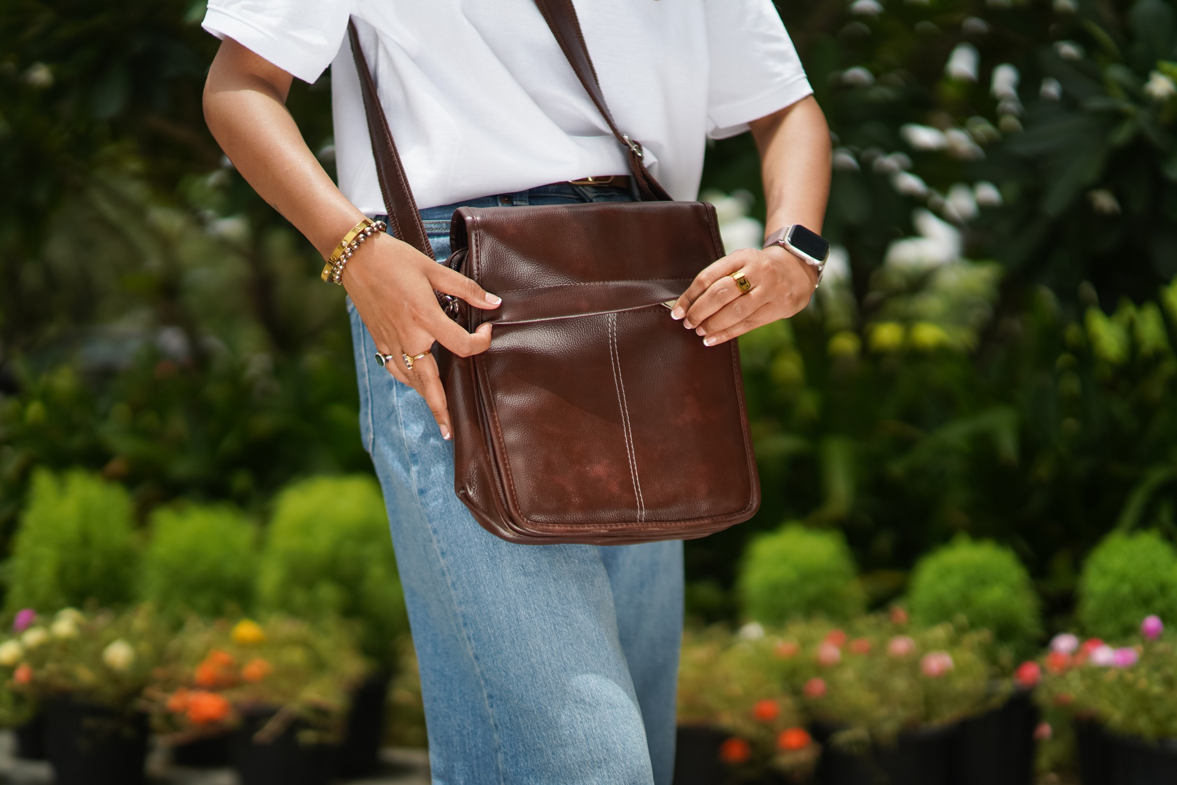 Green promotional items showcasing sustainable fashion accessories