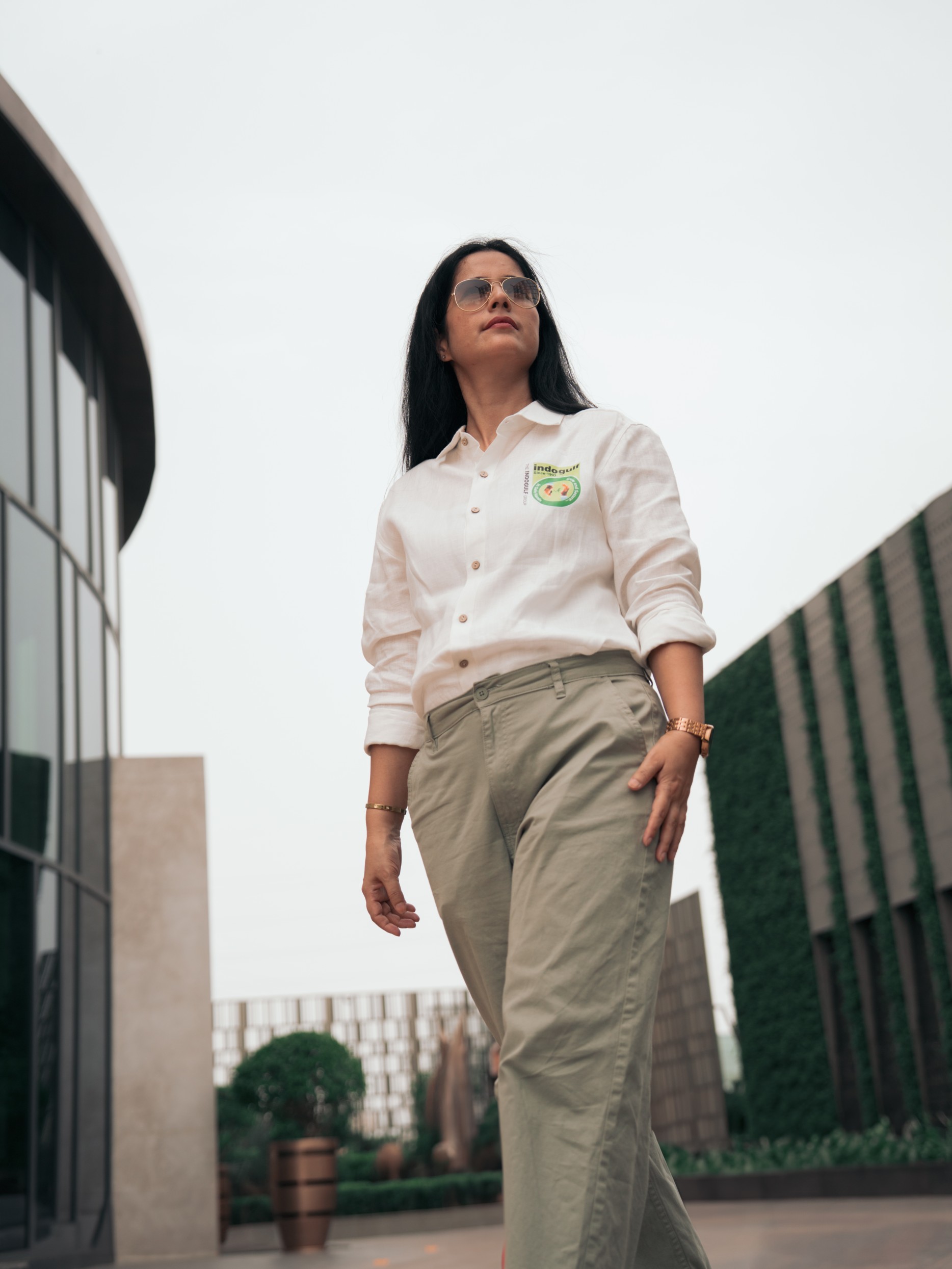 Organic cotton corporate uniform with custom branding options